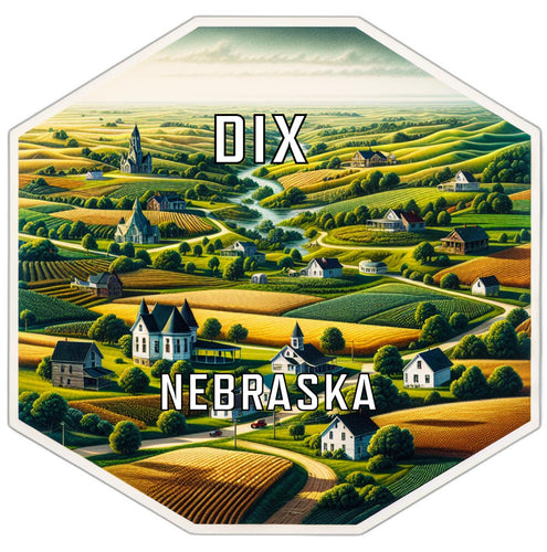 Dix Nebraska Travel Destination Souvenir Vinyl Decal Sticker 2-Inch