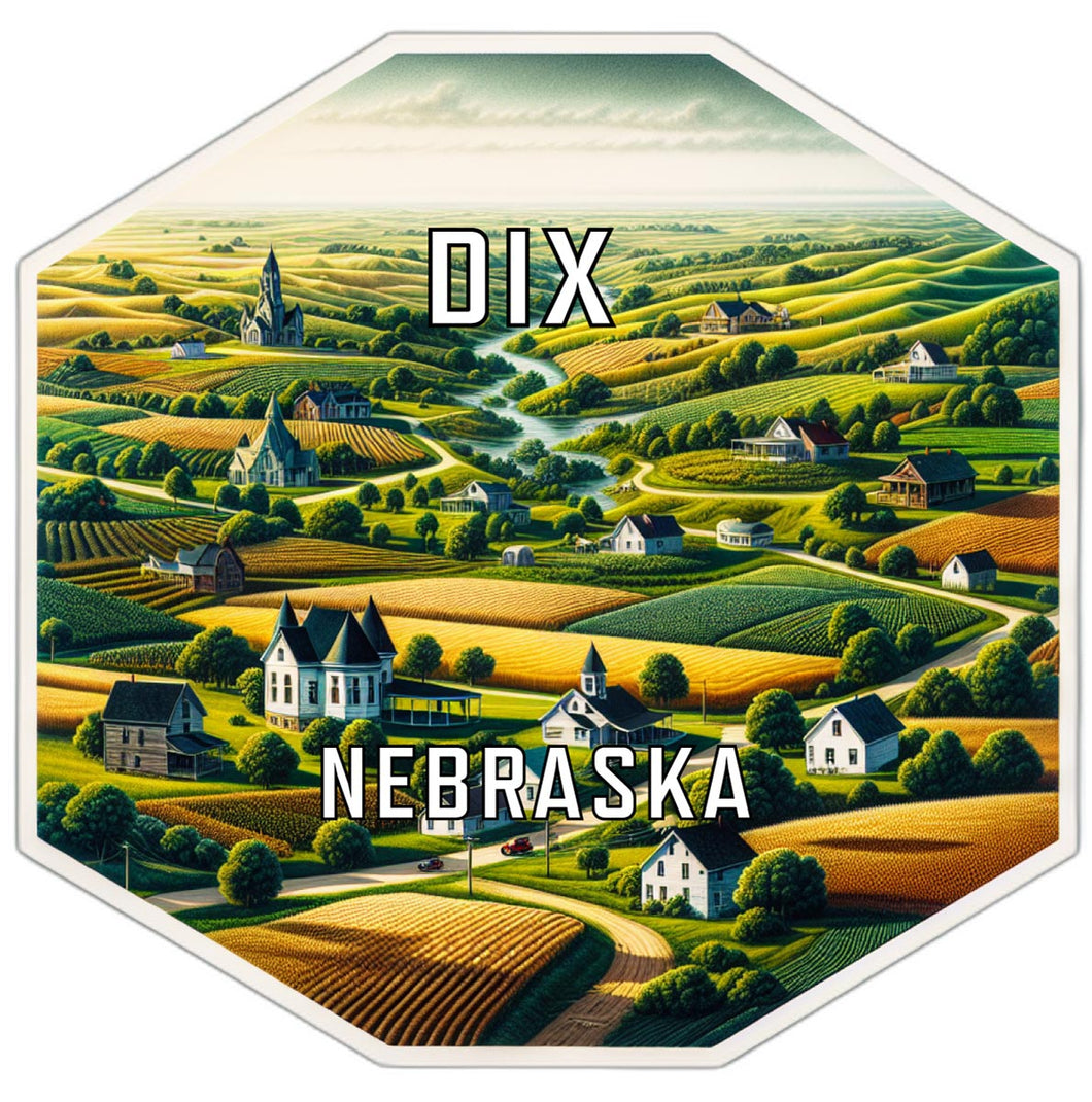 Dix Nebraska Travel Destination Souvenir Vinyl Decal Sticker 2-Inch