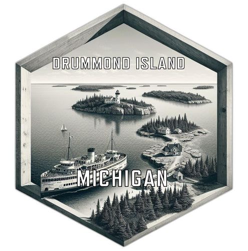 Drummond Island Michigan Travel Destination Souvenir Vinyl Decal Sticker 4-Inch