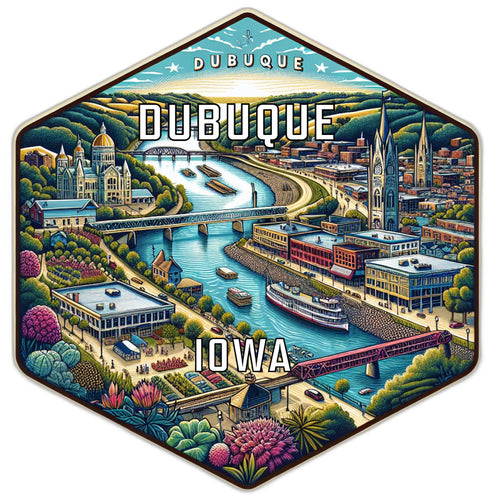 Dubuque Iowa Travel Destination Souvenir Vinyl Decal Sticker 2-Inch