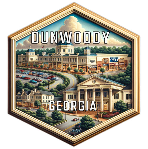Dunwoody Georgia Souvenir Travel Destination Die Cut Hexagon Fridge Magnet 2-Inch