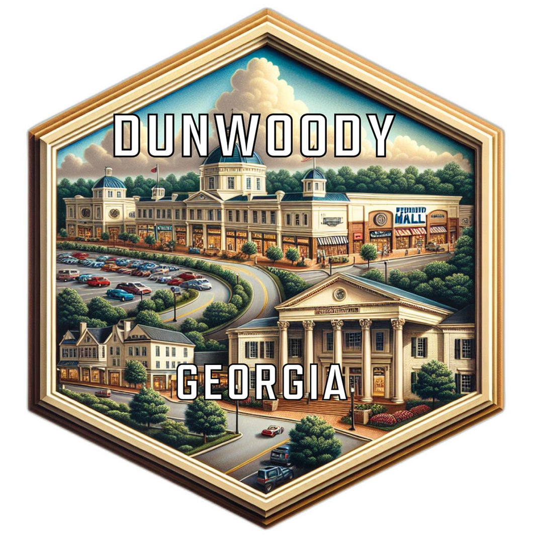 Dunwoody Georgia Souvenir Travel Destination Die Cut Hexagon Fridge Magnet 2-Inch