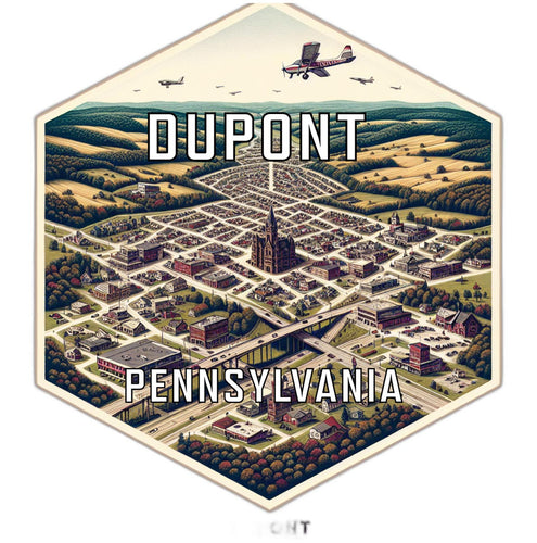 Dupont Pennsylvania Souvenir Travel Destination Die Cut Hexagon Fridge Magnet 2-Inch