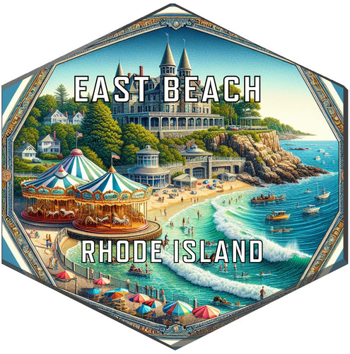 East Beach Rhode Island Travel Destination Souvenir Vinyl Decal Sticker 2-Inch