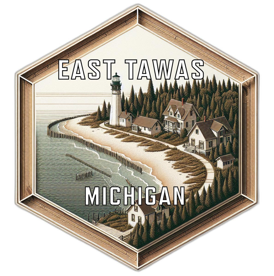 East Tawas Michigan Travel Destination Souvenir Vinyl Decal Sticker 6-Inch