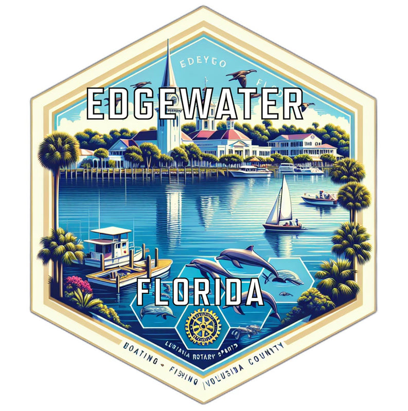 Edgewater Florida Travel Destination Souvenir Vinyl Decal Sticker 2-Inch