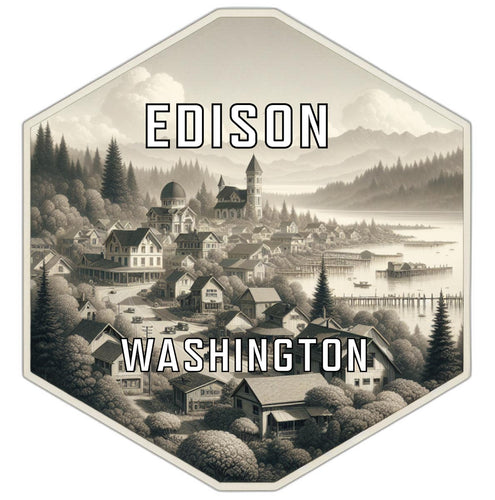 Edison Washington Travel Destination Souvenir Vinyl Decal Sticker 2-Inch