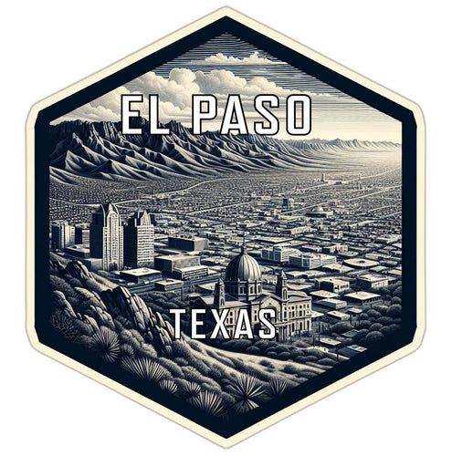 El Paso Texas Souvenir Travel Destination Die Cut Hexagon Fridge Magnet 6-Inch