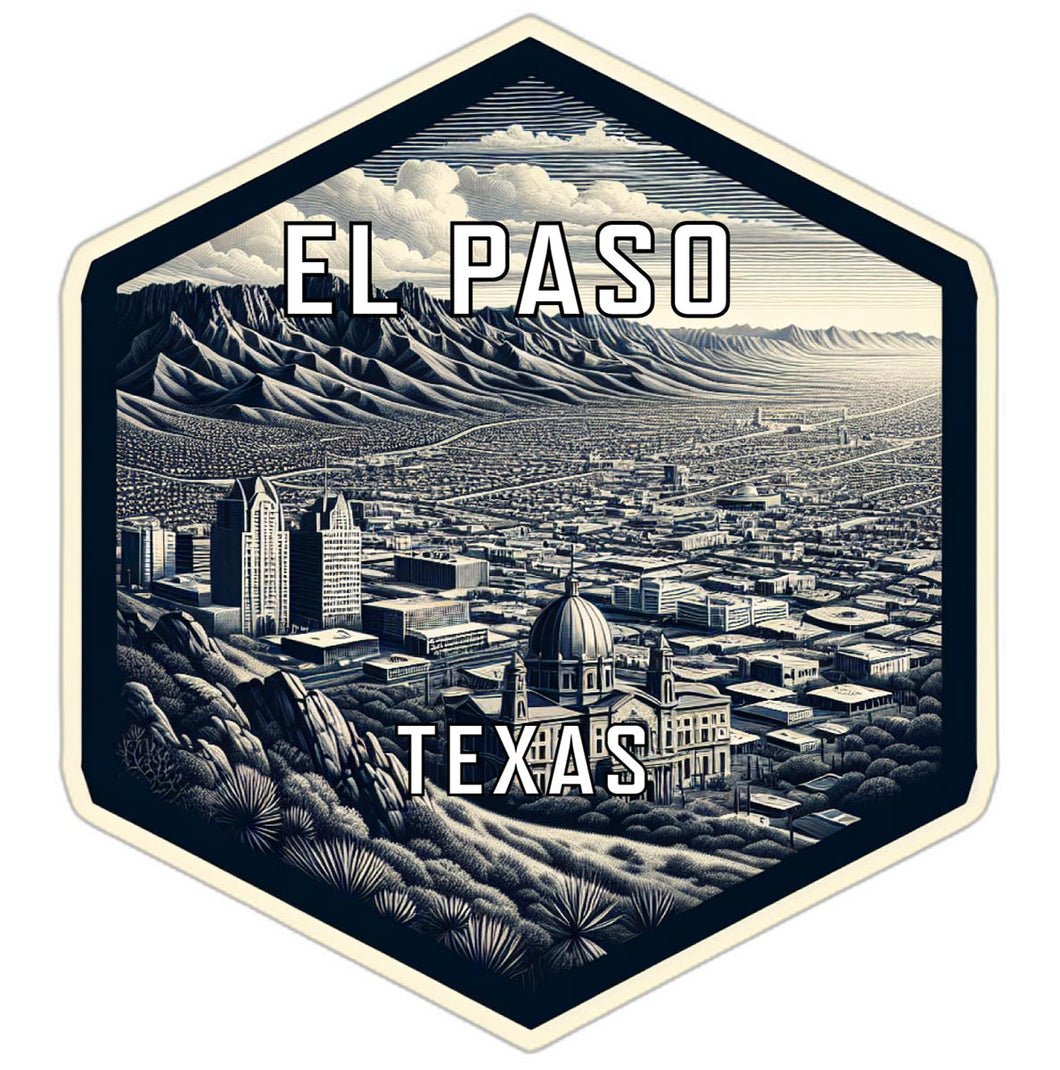 El Paso Texas Souvenir Travel Destination Die Cut Hexagon Fridge Magnet 6-Inch