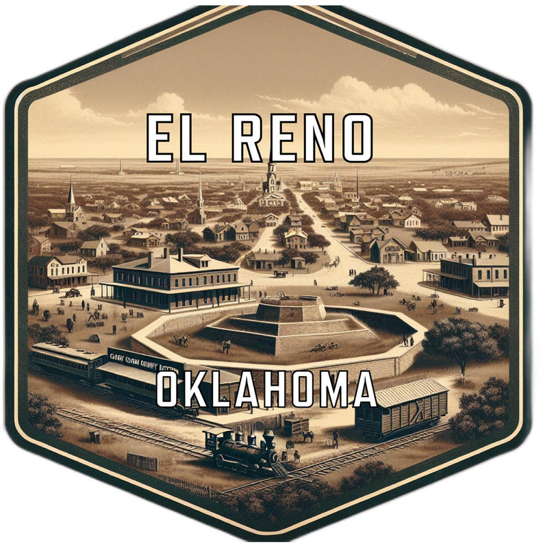 El Reno Oklahoma Souvenir Travel Destination Die Cut Hexagon Fridge Magnet 2-Inch