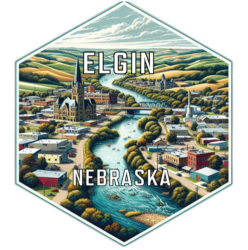 Elgin Nebraska Travel Destination Souvenir Vinyl Decal Sticker 4-Inch