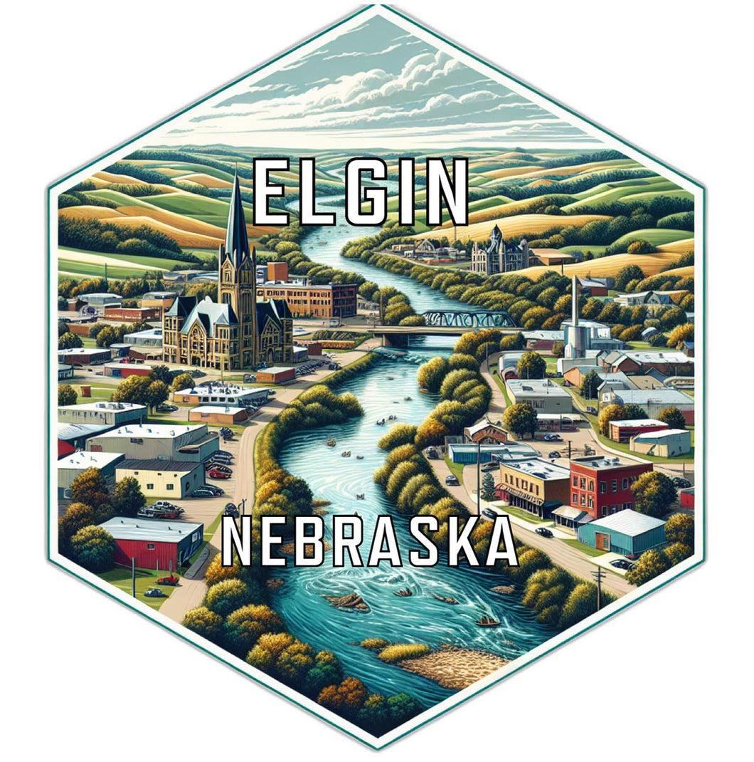 Elgin Nebraska Travel Destination Souvenir Vinyl Decal Sticker 4-Inch