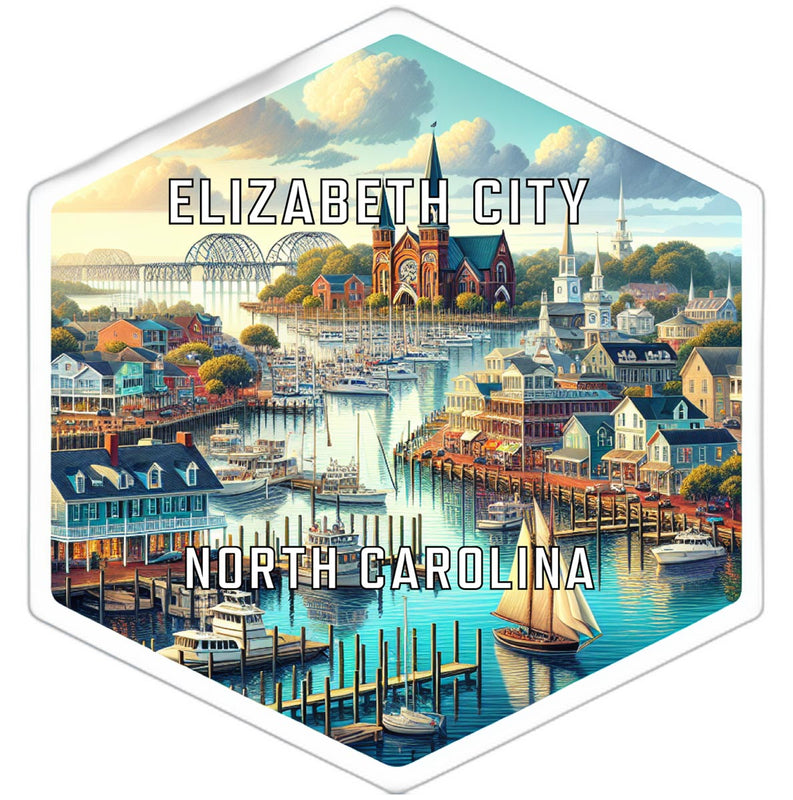 Elizabeth City North Carolina Travel Destination Souvenir Vinyl Decal Sticker 6-Inch