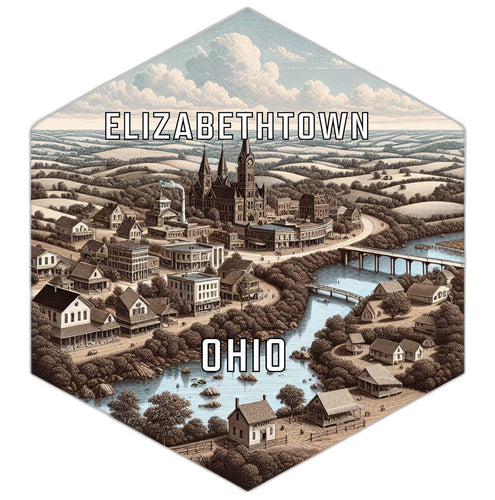 Elizabethtown Ohio Travel Destination Souvenir Vinyl Decal Sticker 4-Inch
