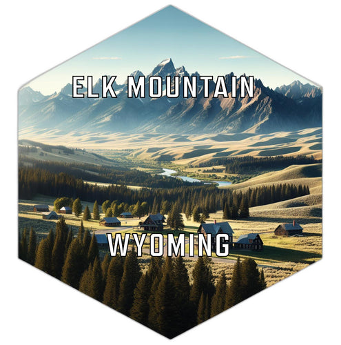 Elk Mountain Wyoming Travel Destination Souvenir Vinyl Decal Sticker 6-Inch