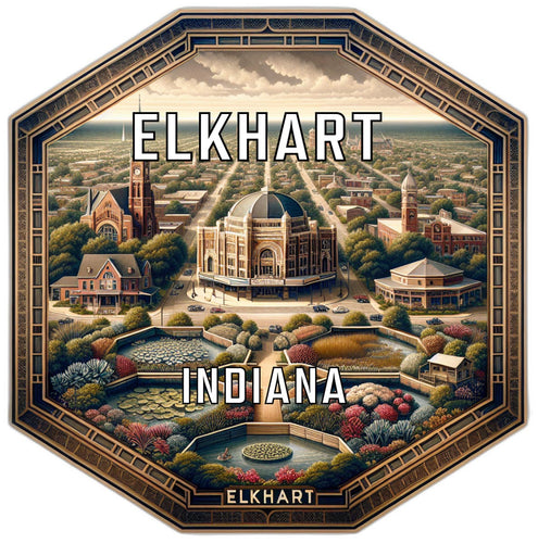 Elkhart Indiana Travel Destination Souvenir Vinyl Decal Sticker 6-Inch