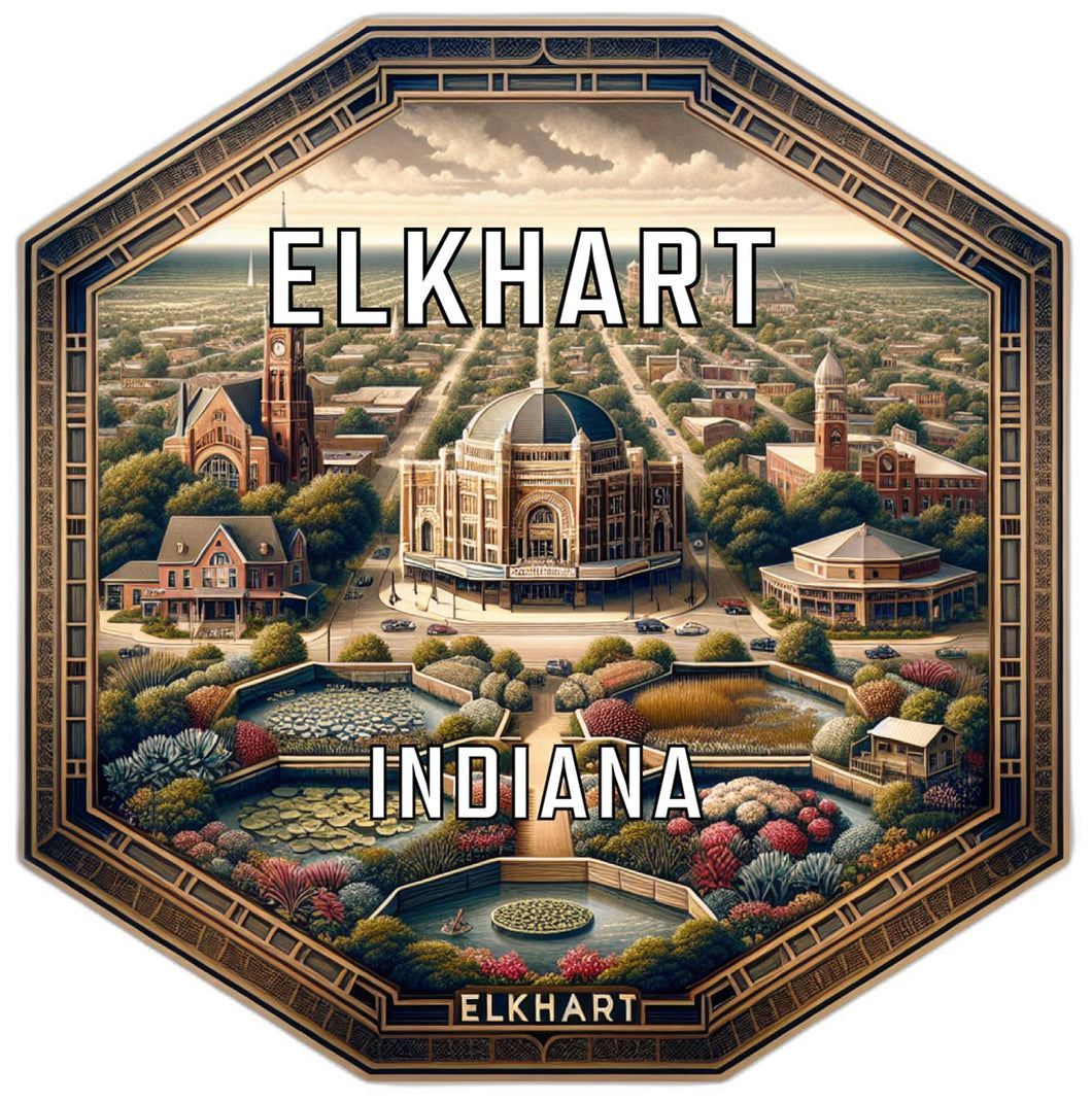 Elkhart Indiana Travel Destination Souvenir Vinyl Decal Sticker 6-Inch