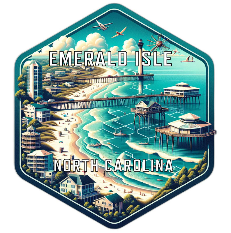 Emerald Isle North Carolina Travel Destination Souvenir Vinyl Decal Sticker 2-Inch