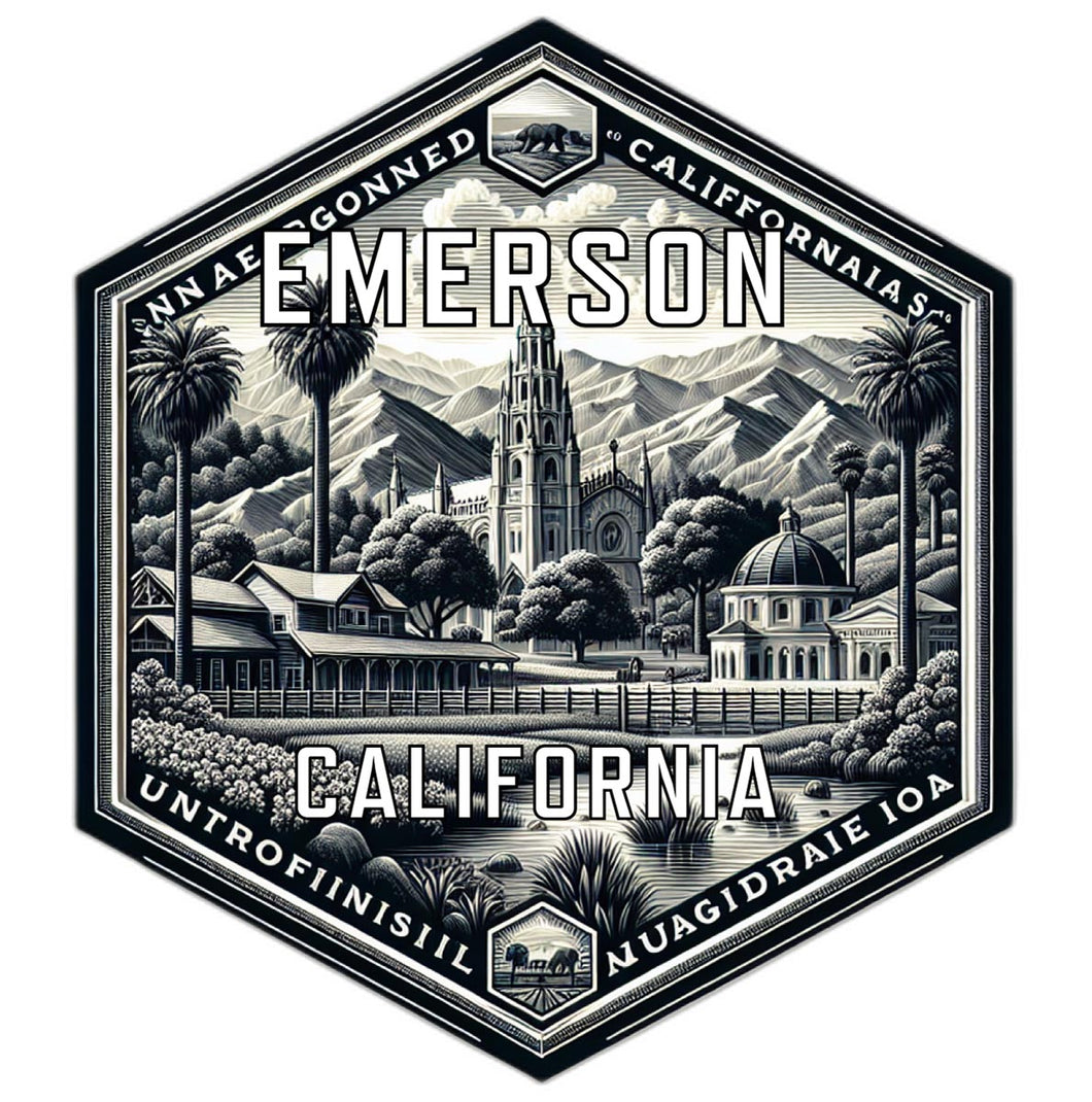 Emerson California Travel Destination Souvenir Vinyl Decal Sticker 4-Inch
