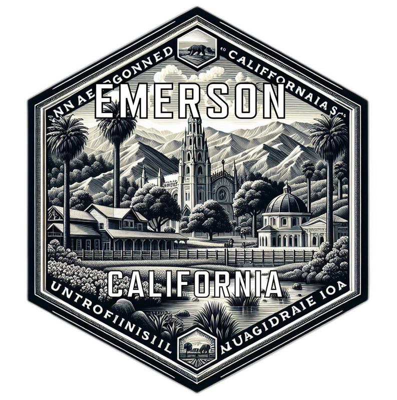 Emerson California Travel Destination Souvenir Vinyl Decal Sticker 4-Inch