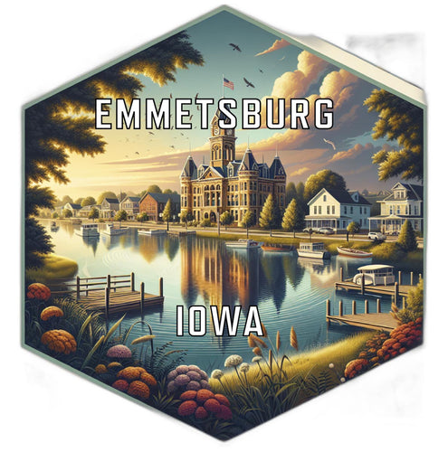 Emmetsburg Iowa Travel Destination Souvenir Vinyl Decal Sticker 2-Inch