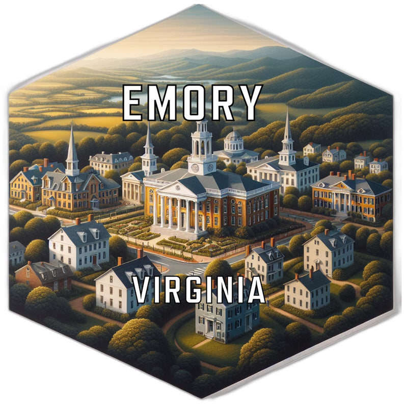 Emory Virginia Souvenir Travel Destination Die Cut Hexagon Fridge Magnet 2-Inch