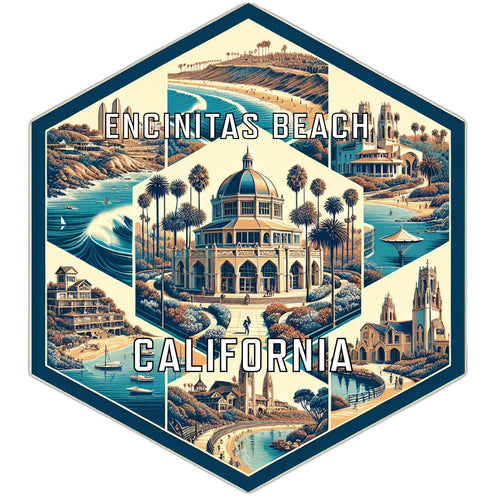 Encinitas Beach California Travel Destination Souvenir Vinyl Decal Sticker 2-Inch
