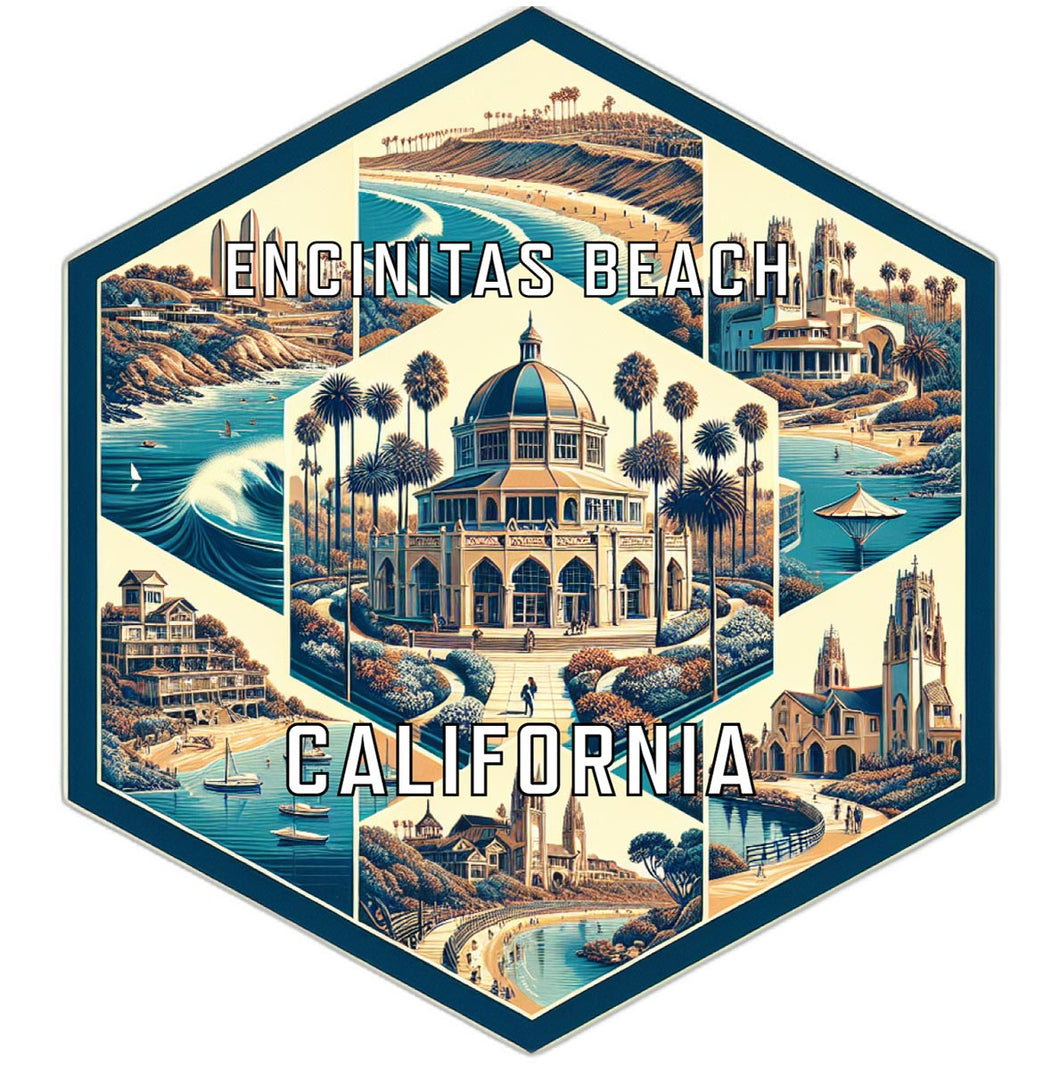 Encinitas Beach California Travel Destination Souvenir Vinyl Decal Sticker 2-Inch
