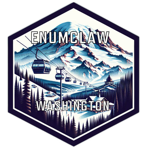 Enumclaw Washington Souvenir Travel Destination Die Cut Hexagon Fridge Magnet 2-Inch