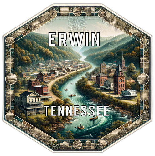 Erwin Tennessee Travel Destination Souvenir Vinyl Decal Sticker 4-Inch