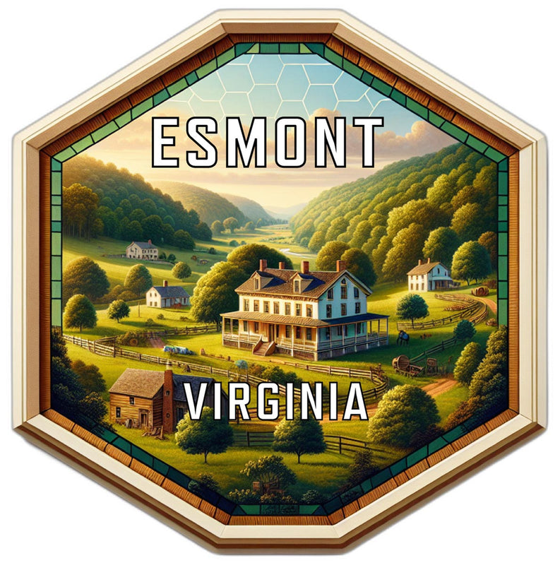 Esmont Virginia Souvenir Travel Destination Die Cut Hexagon Fridge Magnet 6-Inch