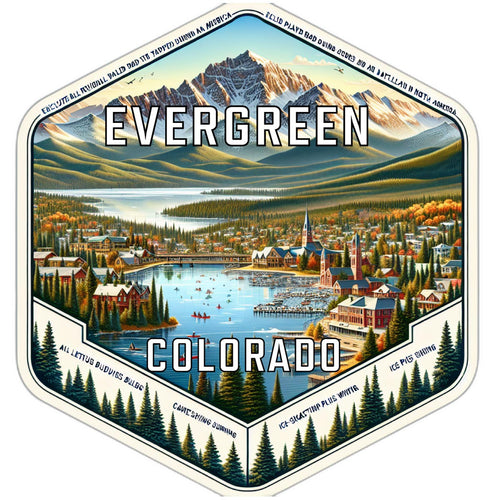 Evergreen Colorado Travel Destination Souvenir Vinyl Decal Sticker 2-Inch