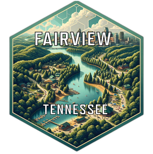 Fairview Tennessee Souvenir Travel Destination Die Cut Hexagon Fridge Magnet 6-Inch