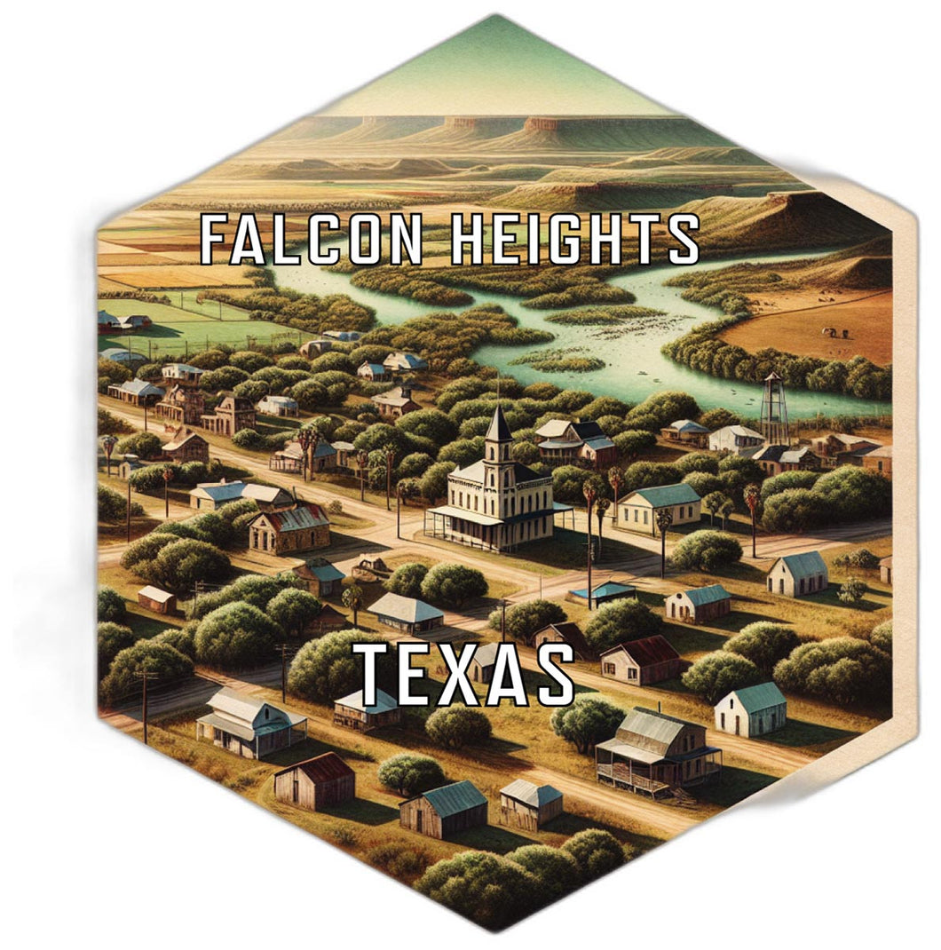Falcon Heights Texas Souvenir Travel Destination Die Cut Hexagon Fridge Magnet 6-Inch