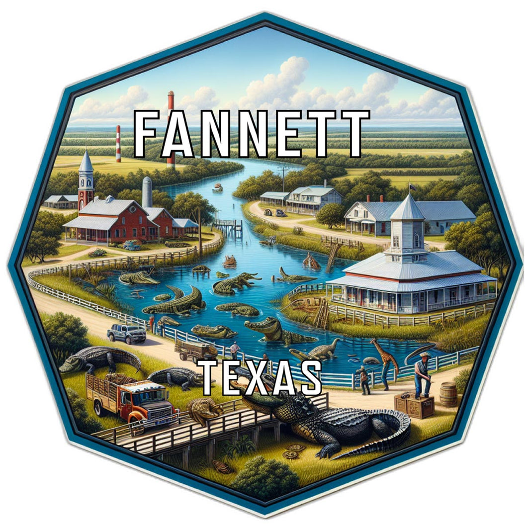 Fannett Texas Souvenir Travel Destination Die Cut Hexagon Fridge Magnet 2-Inch