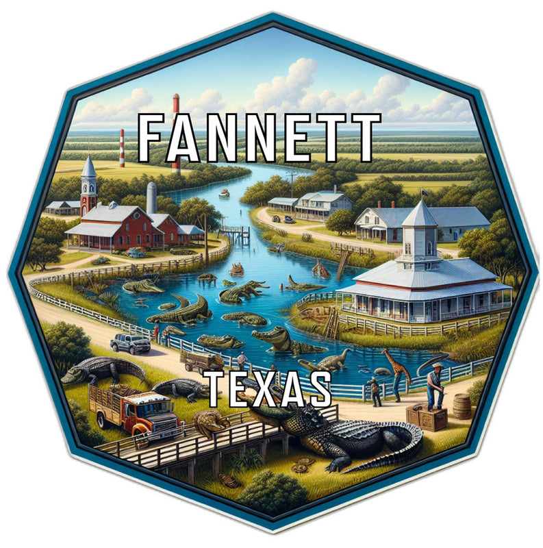 Fannett Texas Souvenir Travel Destination Die Cut Hexagon Fridge Magnet 2-Inch