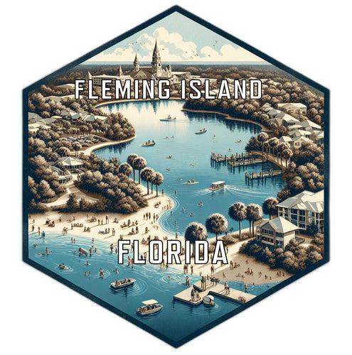 Fleming Island Florida Travel Destination Souvenir Vinyl Decal Sticker 4-Inch