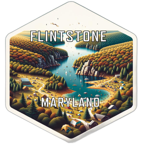 Flintstone Maryland Souvenir Travel Destination Die Cut Hexagon Fridge Magnet 2-Inch