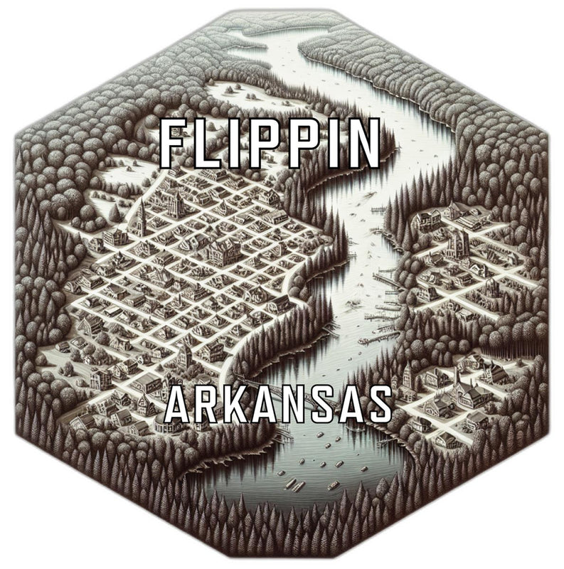 Flippin Arkansas Souvenir Travel Destination Die Cut Hexagon Fridge Magnet 2-Inch