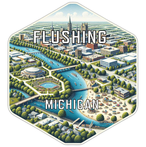 Flushing Michigan Travel Destination Souvenir Vinyl Decal Sticker 4-Inch
