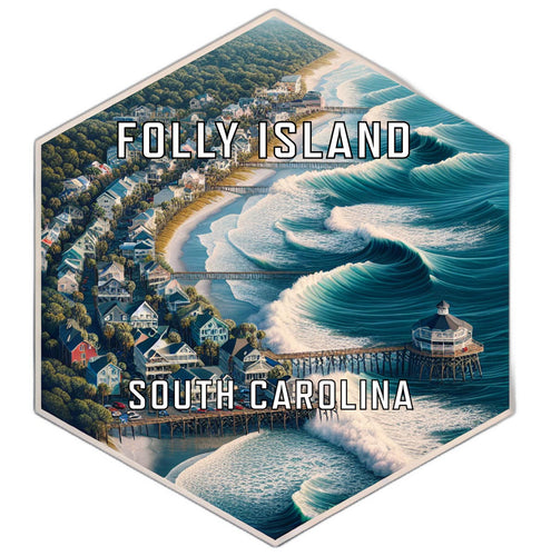 Folly Island South Carolina Travel Destination Souvenir Vinyl Decal Sticker 2-Inch