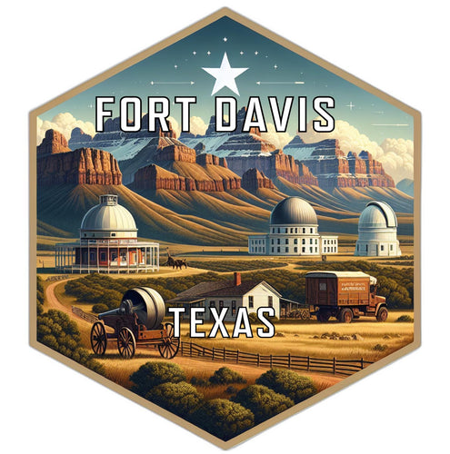 Fort Davis Texas Souvenir Travel Destination Die Cut Hexagon Fridge Magnet 6-Inch