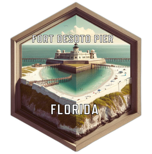 Fort Desoto Pier Florida Travel Destination Souvenir Vinyl Decal Sticker 6-Inch
