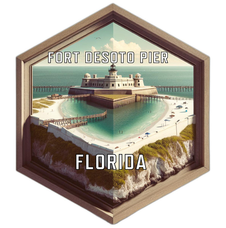 Fort Desoto Pier Florida Travel Destination Souvenir Vinyl Decal Sticker 6-Inch