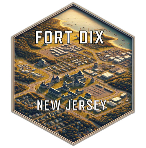 Fort Dix New Jersey Souvenir Travel Destination Die Cut Hexagon Fridge Magnet 2-Inch