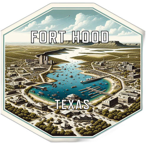 Fort Hood Texas Souvenir Travel Destination Die Cut Hexagon Fridge Magnet 6-Inch