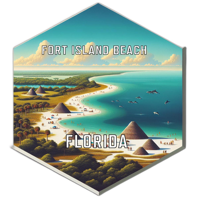 Fort Island Beach Florida Travel Destination Souvenir Vinyl Decal Sticker 4-Inch