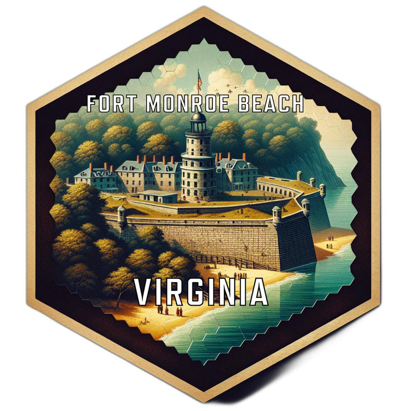 Fort Monroe Beach Virginia Travel Destination Souvenir Vinyl Decal Sticker 6-Inch