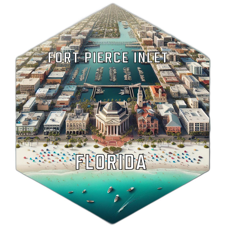 Fort Pierce Inlet Florida Souvenir Travel Destination Die Cut Hexagon Fridge Magnet 6-Inch