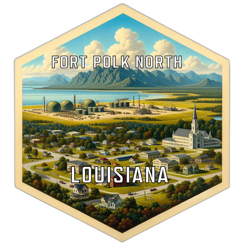 Fort Polk North Louisiana Souvenir Travel Destination Die Cut Hexagon Fridge Magnet 2-Inch